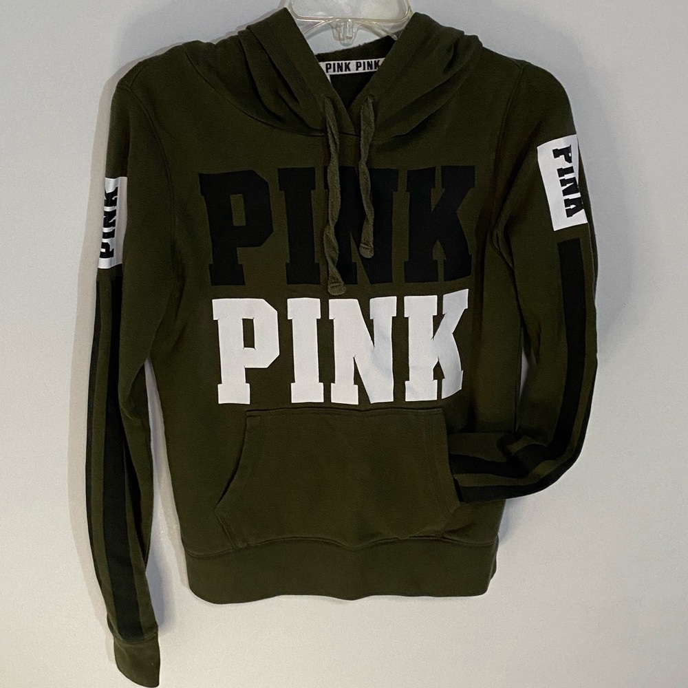 PINK Hunter Green Hoodie Size XS